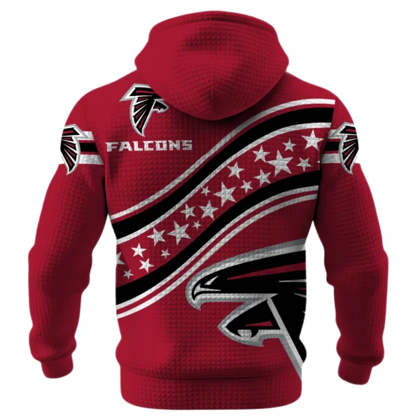 Atlanta Falcons Waffle Pullover Hoodie Personalize Your Name