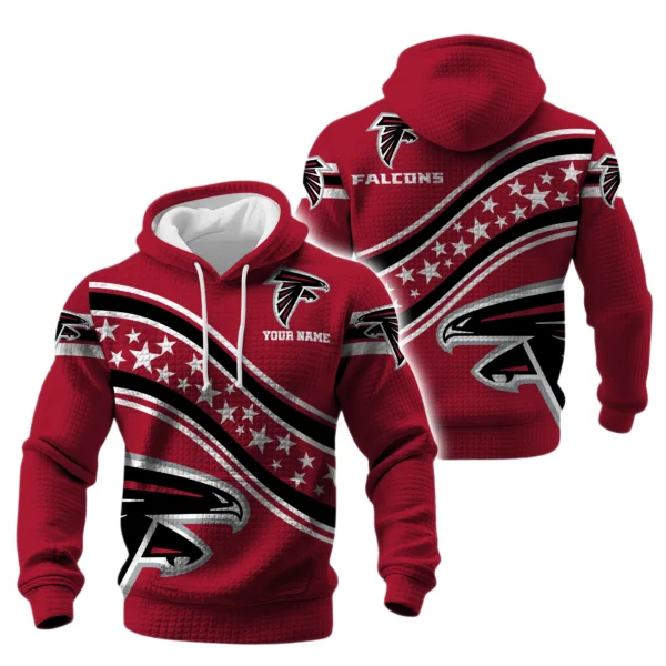 Atlanta Falcons Waffle Pullover Hoodie Personalize Your Name