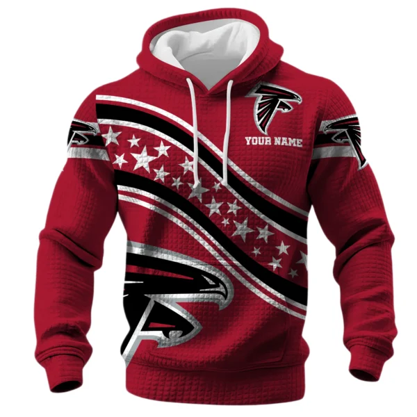 Atlanta Falcons Waffle Pullover Hoodie Personalize Your Name