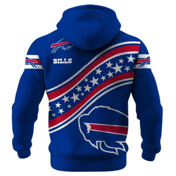 Buffalo Bills Waffle Pullover Hoodie Personalize Your Name