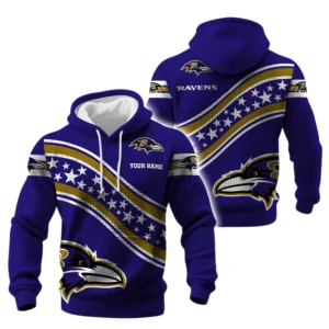 Baltimore Ravens Waffle Pullover Hoodie Personalize Your Name