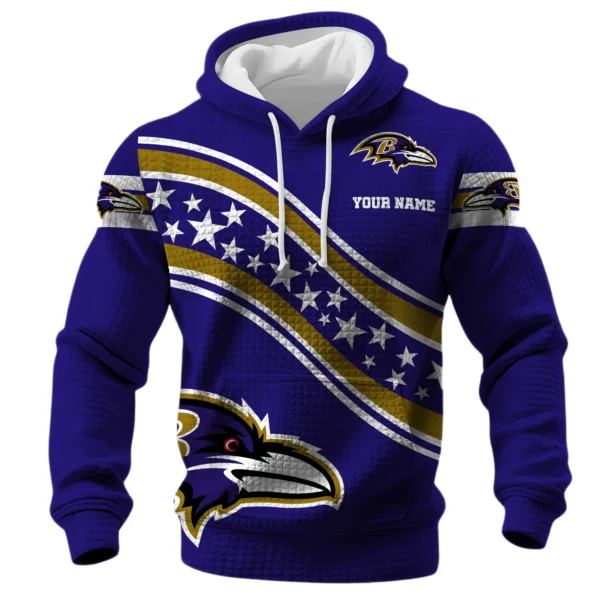 Baltimore Ravens Waffle Pullover Hoodie Personalize Your Name