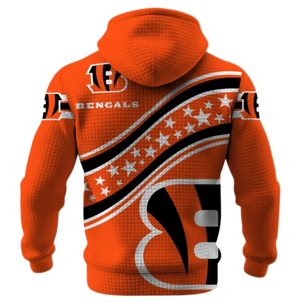 Cincinnati Bengals Waffle Pullover Hoodie Personalize Your Name