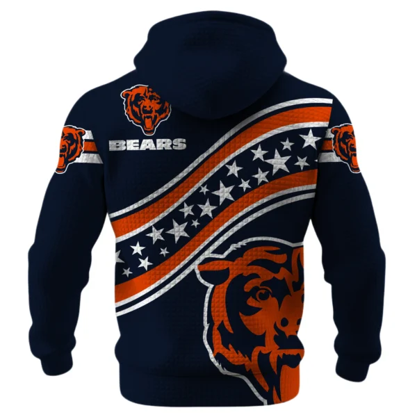 Chicago Bears Waffle Pullover Hoodie Personalize Your Name