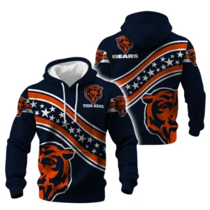 Chicago Bears Waffle Pullover Hoodie Personalize Your Name