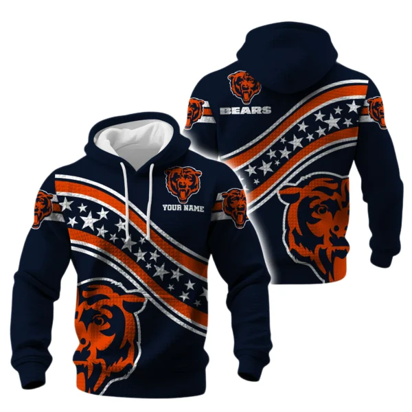 Chicago Bears Waffle Pullover Hoodie Personalize Your Name
