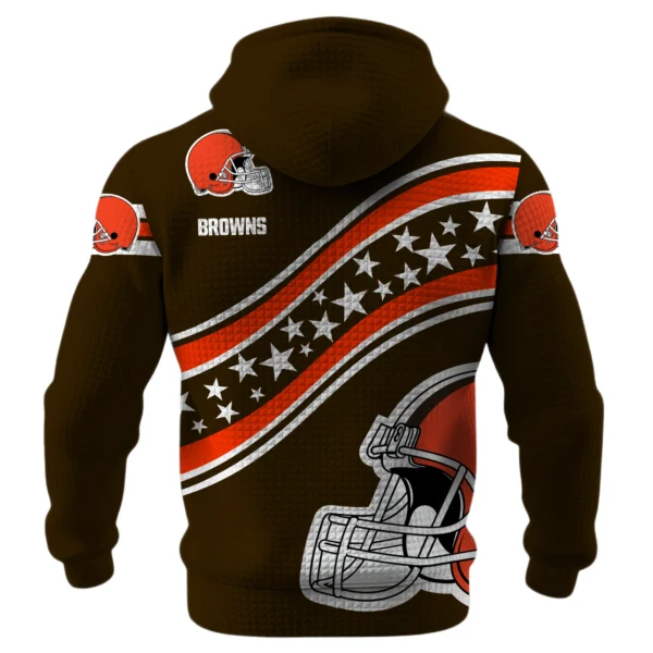 Cleveland Browns Waffle Pullover Hoodie Personalize Your Name