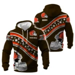 Cleveland Browns Waffle Pullover Hoodie Personalize Your Name