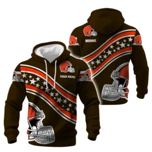 Cleveland Browns Waffle Pullover Hoodie Personalize Your Name