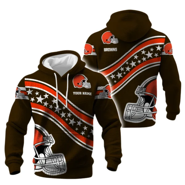 Cleveland Browns Waffle Pullover Hoodie Personalize Your Name
