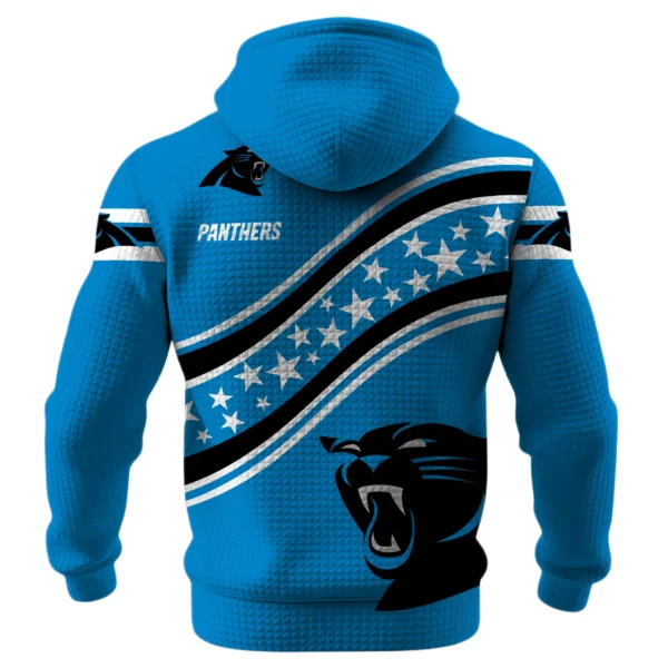 Carolina Panthers Waffle Pullover Hoodie Personalize Your Name