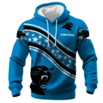 Carolina Panthers Waffle Pullover Hoodie Personalize Your Name