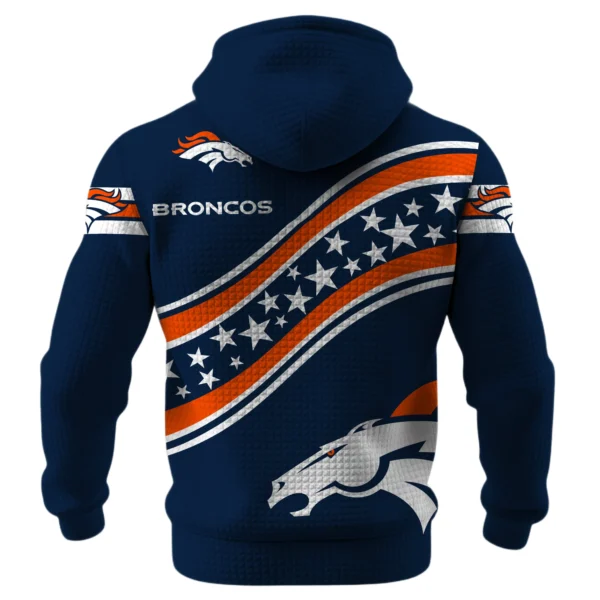 Denver Broncos Waffle Pullover Hoodie Personalize Your Name