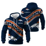 Denver Broncos Waffle Pullover Hoodie Personalize Your Name