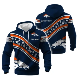 Denver Broncos Waffle Pullover Hoodie Personalize Your Name