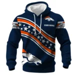 Denver Broncos Waffle Pullover Hoodie Personalize Your Name