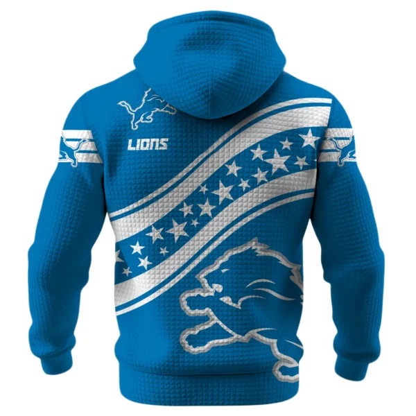 Detroit Lions Waffle Pullover Hoodie Personalize Your Name