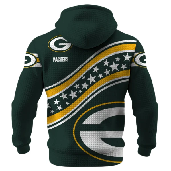 Green Bay Packers Waffle Pullover Hoodie Personalize Your Name