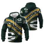 Green Bay Packers Waffle Pullover Hoodie Personalize Your Name