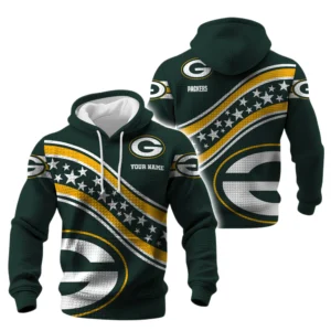 Green Bay Packers Waffle Pullover Hoodie Personalize Your Name