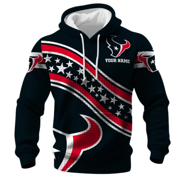 Houston Texans Waffle Pullover Hoodie Personalize Your Name