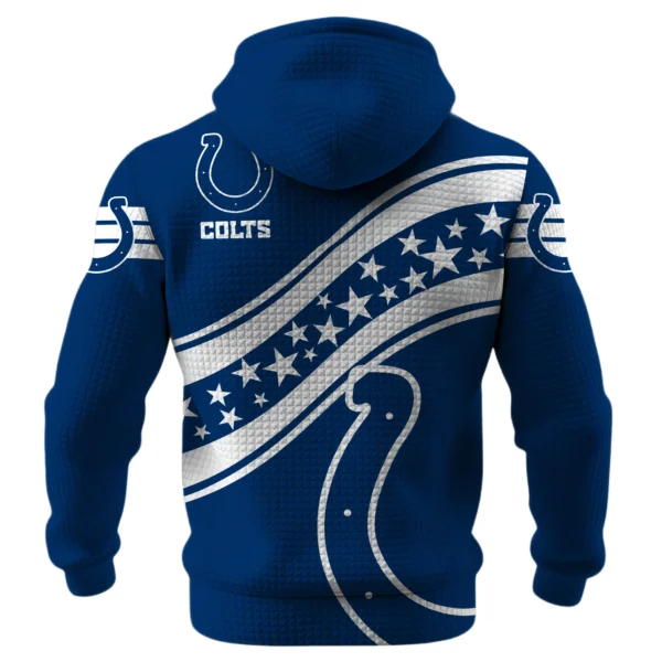 Indianapolis Colts Waffle Pullover Hoodie Personalize Your Name