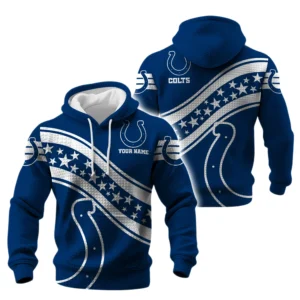 Indianapolis Colts Waffle Pullover Hoodie Personalize Your Name