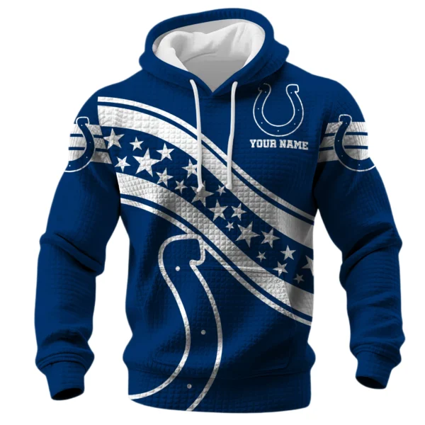 Indianapolis Colts Waffle Pullover Hoodie Personalize Your Name