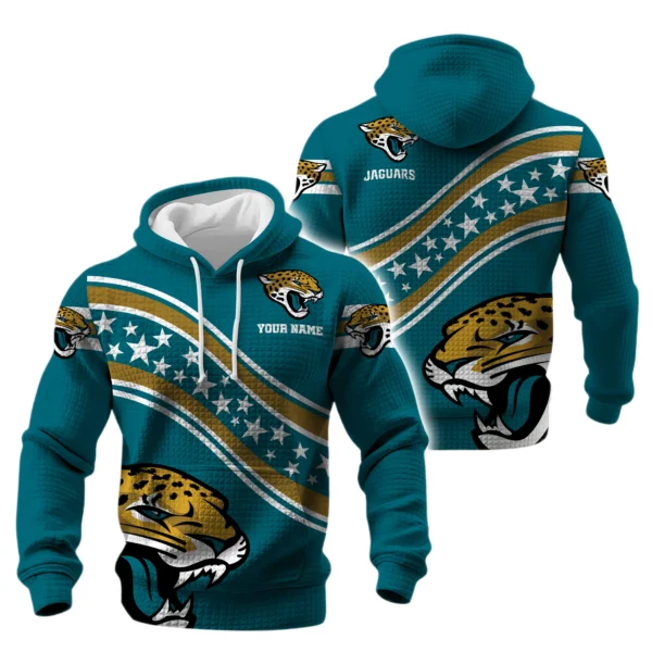 Jacksonville Jaguars Waffle Pullover Hoodie Personalize Your Name