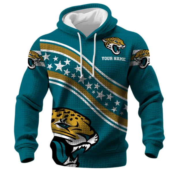 Jacksonville Jaguars Waffle Pullover Hoodie Personalize Your Name