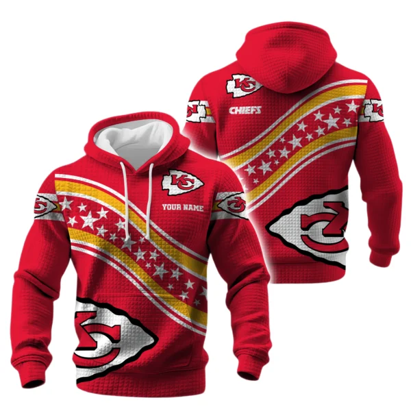 Kansas City Chiefs Waffle Pullover Hoodie Personalize Your Name