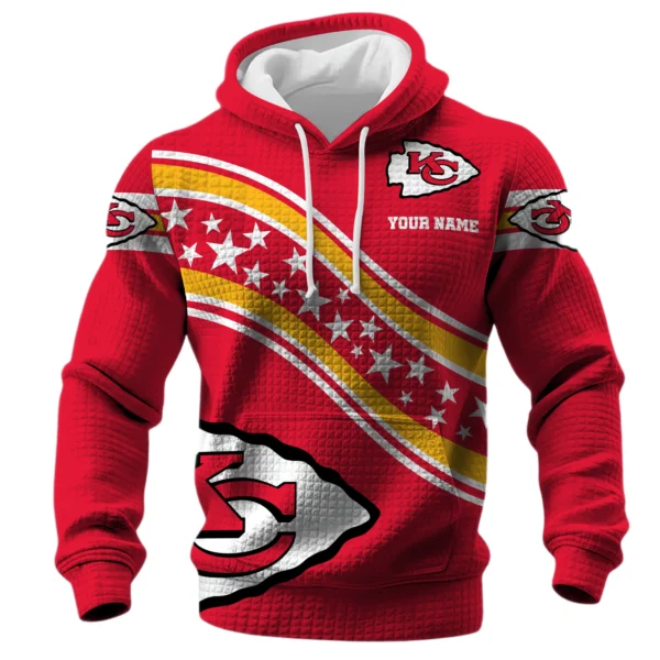 Kansas City Chiefs Waffle Pullover Hoodie Personalize Your Name