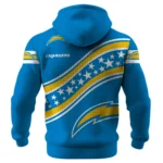 Los Angeles Chargers Waffle Pullover Hoodie Personalize Your Name