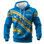 Los Angeles Chargers Waffle Pullover Hoodie Personalize Your Name