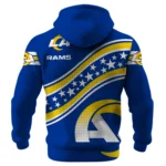 Los Angeles Rams Waffle Pullover Hoodie Personalize Your Name