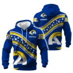 Los Angeles Rams Waffle Pullover Hoodie Personalize Your Name