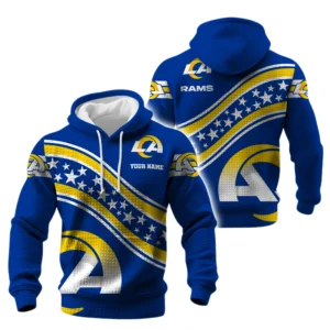 Los Angeles Rams Waffle Pullover Hoodie Personalize Your Name