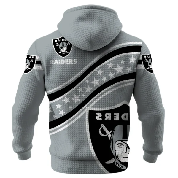 Las Vegas Raiders Waffle Pullover Hoodie Personalize Your Name