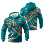 Miami Dolphins Waffle Pullover Hoodie Personalize Your Name