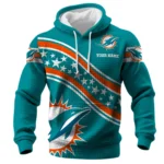 Miami Dolphins Waffle Pullover Hoodie Personalize Your Name