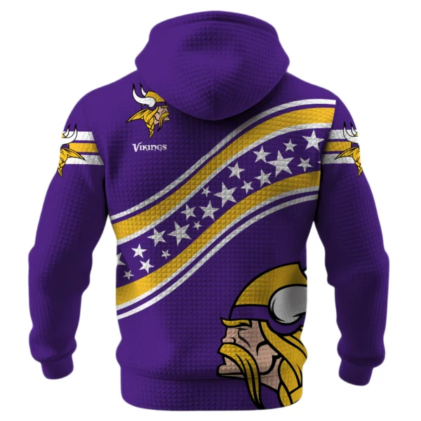 Minnesota Vikings Waffle Pullover Hoodie Personalize Your Name