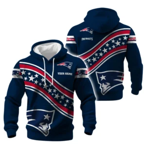 New England Patriots Waffle Pullover Hoodie Personalize Your Name
