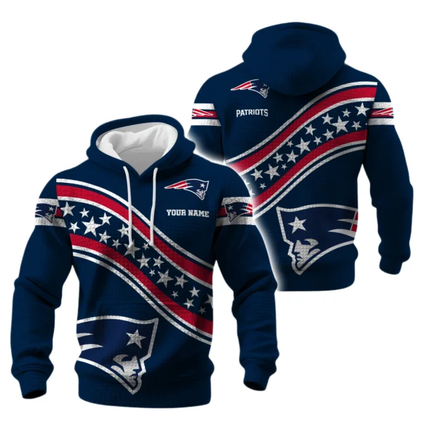 New England Patriots Waffle Pullover Hoodie Personalize Your Name