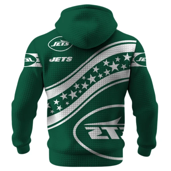 New York Jets Waffle Pullover Hoodie Personalize Your Name