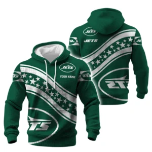 New York Jets Waffle Pullover Hoodie Personalize Your Name