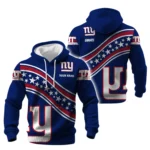 New York Giants Waffle Pullover Hoodie Personalize Your Name