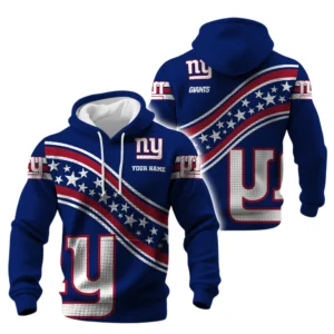 New York Giants Waffle Pullover Hoodie Personalize Your Name