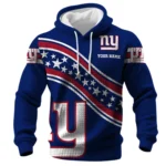 New York Giants Waffle Pullover Hoodie Personalize Your Name