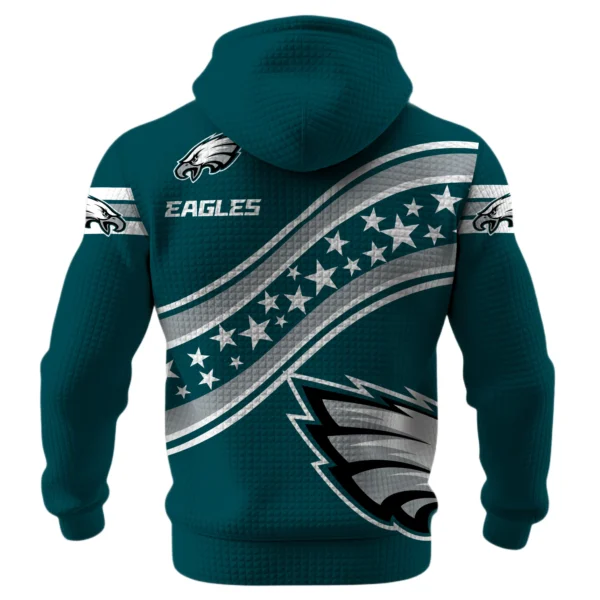 Philadelphia Eagles Waffle Pullover Hoodie Personalize Your Name
