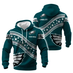 Philadelphia Eagles Waffle Pullover Hoodie Personalize Your Name